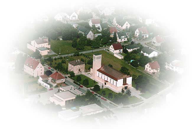 Kirche Spratzern Luftaufnahme